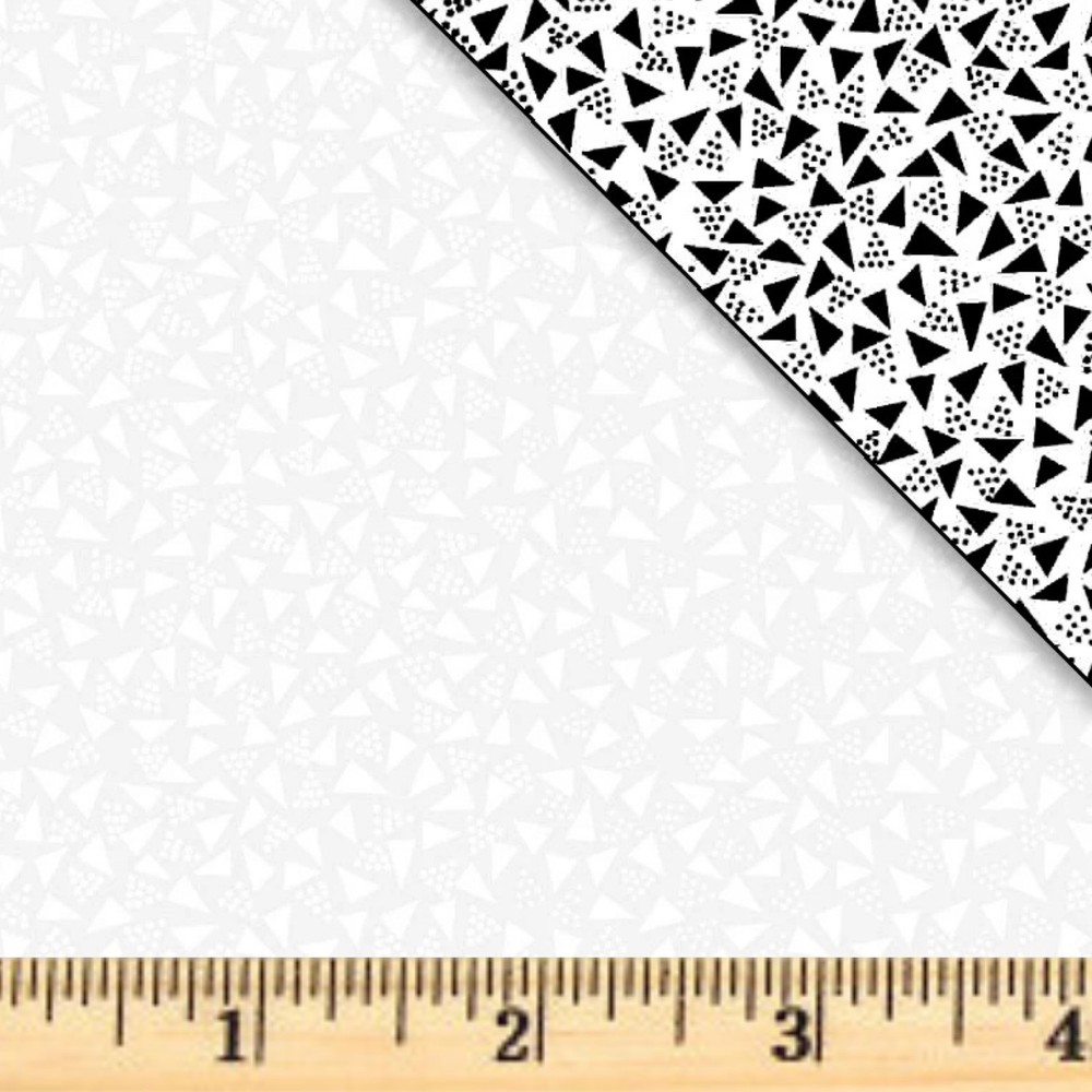 Ramblings Tossed Triangles White on White 00781 W by half yard continuous cuts