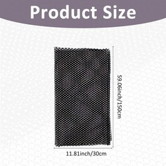 SUPERFINDINGS Rhinestones Mesh Fabric Crystal Bling Shiny 1.5×0.3m, Black