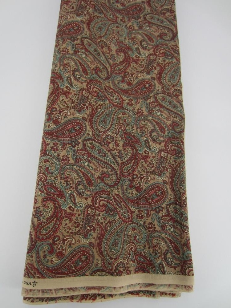 Quilt Fabric 100% Cotton Joan Kessler for Concord Paisley 2 yd 20″ One Piece