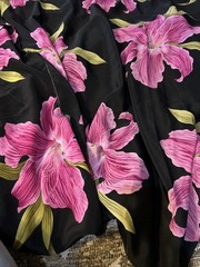 Harriet Sawyer For Euro American Text Corp Fabric Black Pink Lilly 161x 116”