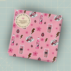 Dr Pepper Soda Pop Can Cowgirl Hat Pink DBP 1 Yard Fabric Seamless Design 59×36