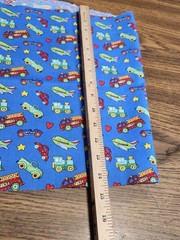 Fabric Remnant Lot Car Vehicles Letter Teacher Numbers Grey Stone Blue