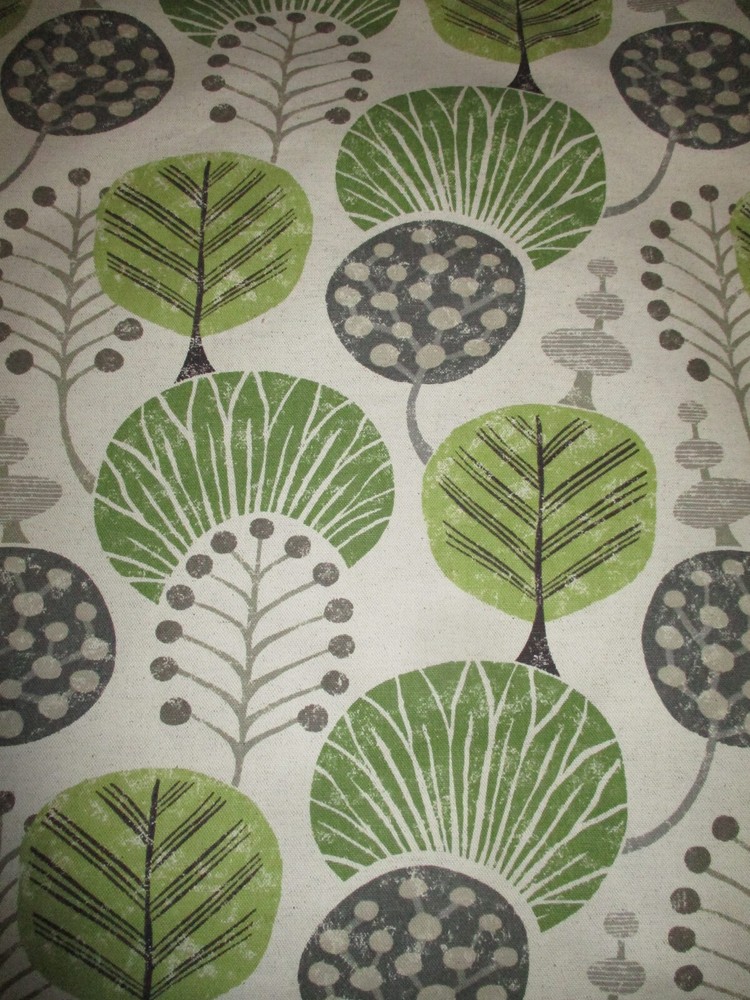 5 1/2 Yards Pyper Richloom Cotton/Linen Upholstery Fabric Trees Green 54″ Wide