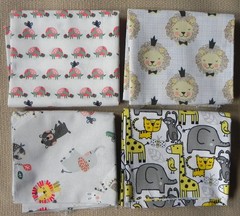 25 Fat Quarters, Assorted Animal Patterns, Multicolor 18″x21″ Cotton Fabric