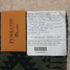 Pindler Pendleton Sunbrella Fabric Sample Square Black Green Geometric 13×13″