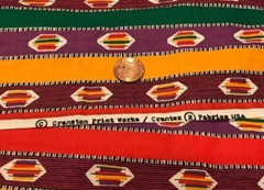 Colorful Stripes(Red Purple Yellow Green)*Cranston *100% Cotton Remnant*22″ x 8″