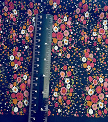 Petite Garden Blossom in Pink on Black by Sevenberry Japanese Fabric BTFQ