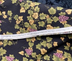 VIP Cranston Grape Vine Cotton Fabric Black Wine Vineyard Yardage