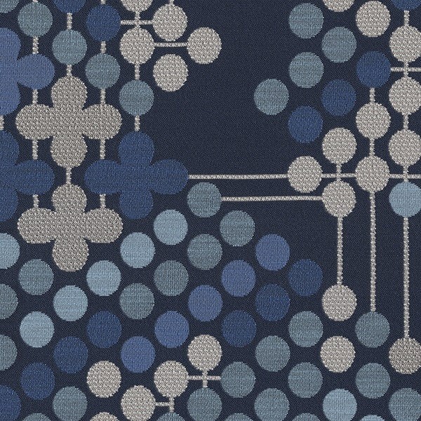 Designtex Circulate Indigo Geometric Blue Upholstery Fabric