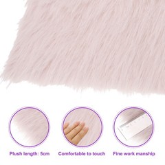 30″x30″ Pale Pink Faux Fur Square Fabric for Crafts, Gnomes, Animal Costumes