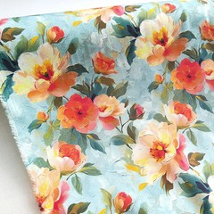 By Yrd 3D Floral Viscose Rayon Material Fabric Dress Robe Soft Breathable Cotton