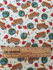 Marcus Brothers Textiles *School Bus* *Globe* *Apple* Toss Fabric BTHY