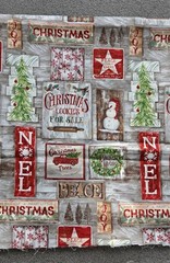Length of Christmas Sewing Fabric, 2 Yards Long x 43″ Wide, Rustic Country Print