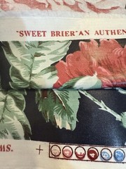 Waverly Sweet Brier Roses Black Vintage Floral Fabric Remnants Only Please Read