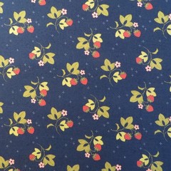 Yard ~ Tossed Strawberries On Navy Blue by Marcus $3.99 Ships ANY Amount Fabric