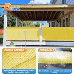 6′ Fabric Roll Sun Shade Cover Fence Screen Patio Balcony Garden Yellow 1-150ft