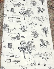 Ralph Lauren Home Fabric Garden Shop Toile RARE +/- 3 YDS Wide Width Cream Black