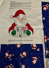 SPORTY SANTA BOXER SHORTS & Applique FABRIC PANEL S/M/L Cut N Sew NEW All Sports