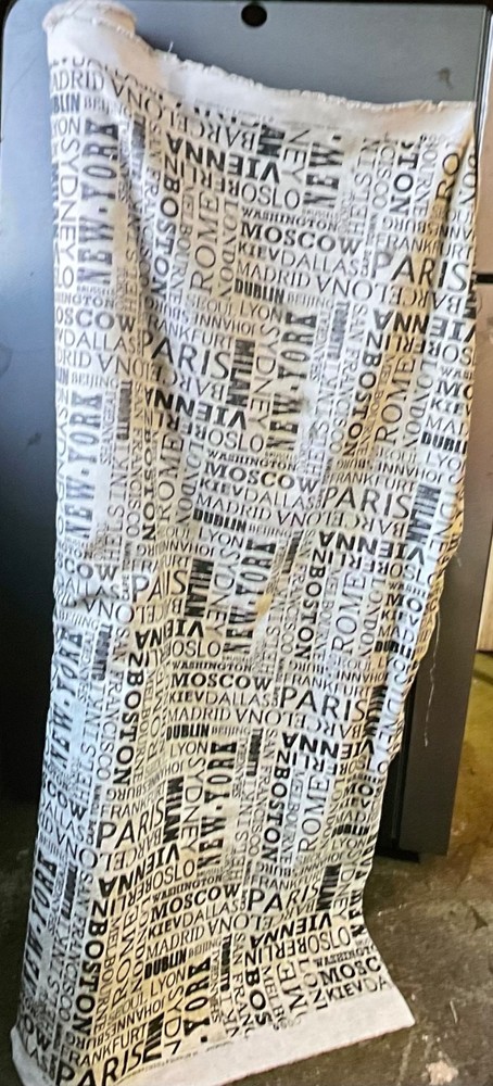 Black White Snuggle Flannel 100% Cotton Fabric International City Names 10 Yards