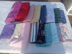 Assorted Fabric Pieces Lot, Multicolor Mixed Colors & Patterns, Crafts