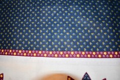 Dahlia Navy Cheater Quilt Fabric Cotton/Poly 36 inches X 90 inches