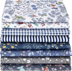 8Pcs Fat Quarter Fabric Bundles 20” X 20” Cotton Craft Fabric Pre-Cut