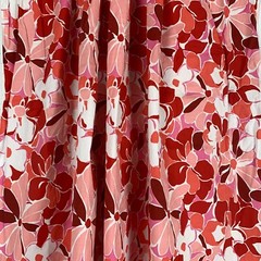 Fabulous New Red Floral Stretch Fabric 4.33 yds Apparel Swimwear Excellent