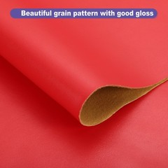 PU Faux Leather Fabric 0.4 Yards Synthetic Leather Material Red