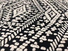 Harlequin Tribal Diamond Embroidery Like Fabric- Turaco / Onyx 2 yds HMIF133064