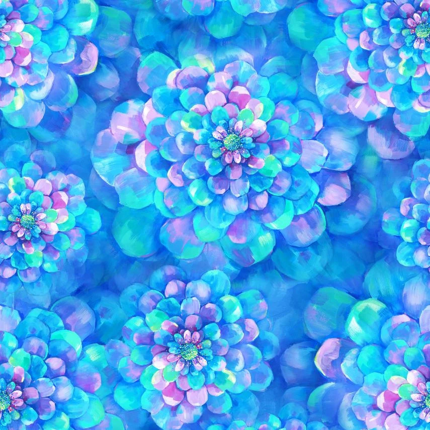 HOFFMAN – Color In Bloom – Spectrum Digital – Floral – Aurora 1/4yd