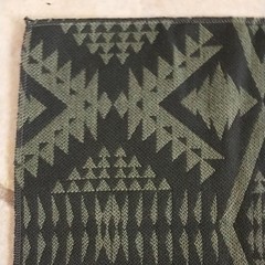 Pindler Pendleton Sunbrella Fabric Sample Square Black Green Geometric 13×13″