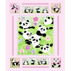 Panda Party From Susybee – Pink Pandas Panel #20425-520