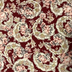 Riley Blake Floral Fabric – Burgundy Red – SC10701 – Exquisite – Gerry Robinson