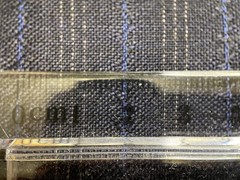 Durham Navy 30% Finest Mohair 70% Wool English Antique Stipe Suiting 2.8m 240g/m