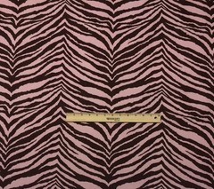 WAVERLY ZEBRA PINK BROWN #D4047 Animal Theme Cotton Fabric BY THE YARD 54″W