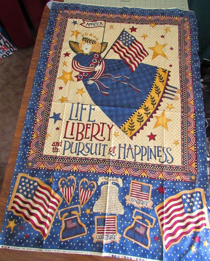 Life Liberty and the Pursuit of Happiness 29″ x 44″ Wall Hanging Debbie Mumm