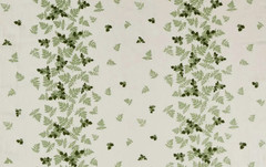SANDERSON CURTAIN FABRIC DESIGN Alice’s Fern 3.7 METRE SILVER/GREEN EMBROIDERED