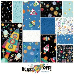 BLAST OFF Solar System Planets Children’s SPACE ORBIT quilt fabric BTHY MARS