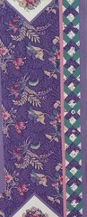 Vtg~Ozark Calico~”Purple Flowers, Star Pattern”~Cotton Fabric~ 13.5″x13.25″ ++