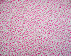 30s Reproduction Fabric By Half-Yard Pink Floral Roses on White Calico Cotton