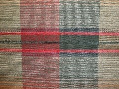 Plaid Green Tan Rust Chenille Rossville Chromatex Mills USA – 5+yds=$0 S&H