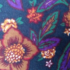 Flannel Fabric–Jewel Tone Floral on Dark Navy Cotton, 58″ Wide x 2+ Yards