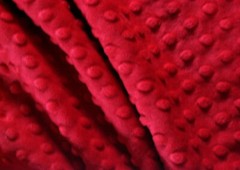 RED MINKY CUDDLE DIMPLE DOT PLUSH KNIT SEW QUILT CRAFT FABRIC BTY & PRECUTS