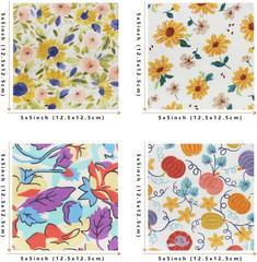 Floral Print 100% Cotton Fabric Charm Pack – 42 Precut 5×5 Inch Quilting Squares