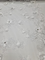 Gray Soft Silky Poly Chiffon Fabric By The Yard – Sheer Clear Sequin Embroidery
