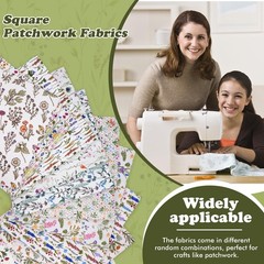 20 PCS 10×10 Inch 25×25 cm Polyester Quilting Fabric Squares Floral Printed