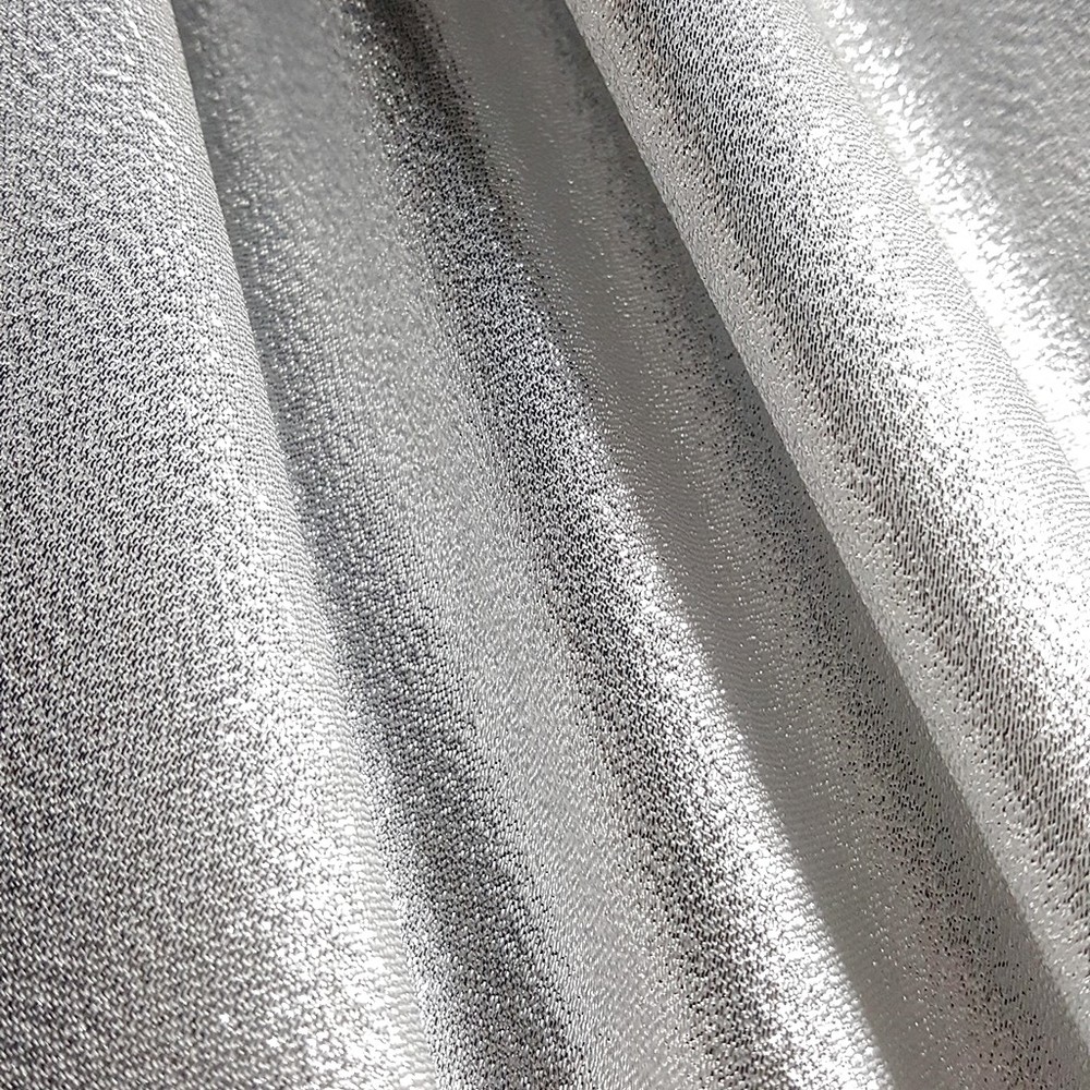 Silver White Crystal Shimmer Lame Fabric 58″ By The Yard Metallic Costume Cloth