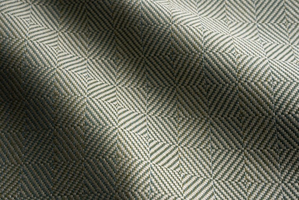 Perennials Geometric Diamond OUTDOOR Fabric- Chelsea Square / Blue Spruce 2.1 yd