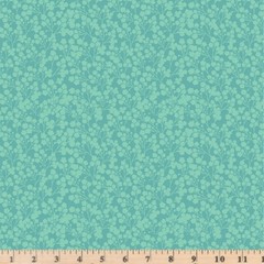 Calico Cowgirls Wildflowers Teal Fabric Poppie Cotton By the Half Yd Cont Cut