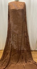 100% Burnout Silk Satin Rich Copper Bronze French Georgette Fabric 2yds 52″ Wide